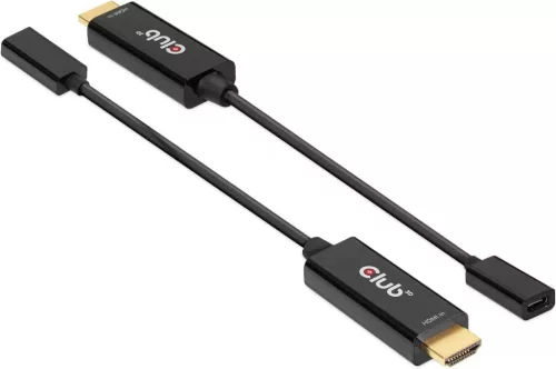 Club 3D CAC-1333 HDMI USB Type C Aktív Adapter, 4K 60Hz, DP 1.2 Alternate Mode, High Speed, Monitor, Projektor, Tablet Kompatibilis, Fekete