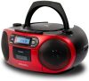 Aiwa BBTC-550RD piros hordozható kazettás rádió CD-vel és Bluetooth-szal