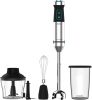 Cecotec Power TitanBlack 1500 XL Krém&Zúzó Búvármixer, 1500 W, Titán Bevonatú Pengék, XL Láb, Turbo Funkció