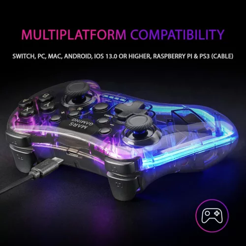 Mars Gaming MGP-BT Bluetooth 5.0 Gamepad Neon RGB