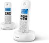 Philips D1612W vezeték nélküli telefon, dupla készlet, fehér