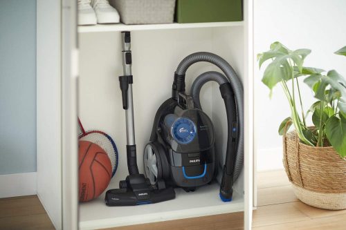 Philips PowerPro Compact FC9331/09 porzsák nélküli porszívó, PowerCyclone 5 technológiával, TriActive szívófejjel, allergén szűrővel, fekete