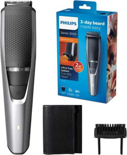 Philips Beard Trimmer Series 3000 BT3216/14 szakállvágó, 20 hosszbeállítás, szürke