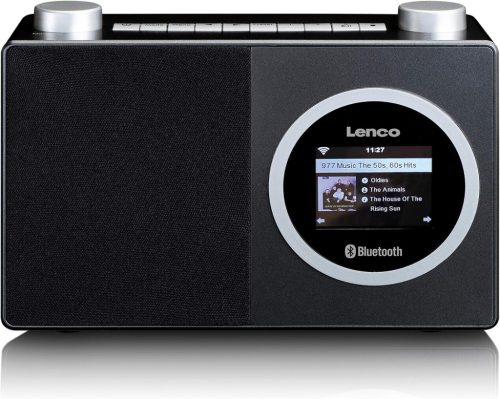 Lenco DIR-70 fekete internetes és analóg rádió Bluetooth kapcsolattal