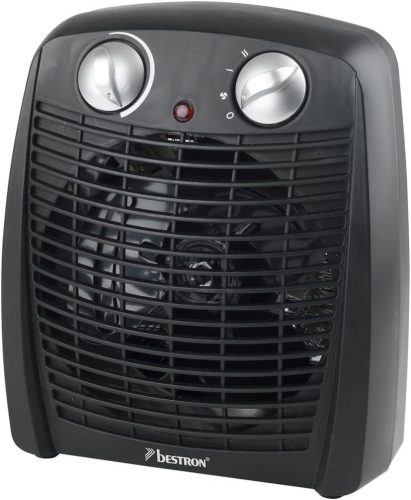 Bestron AFH211B Fekete Elektromos Konvektoros Hősugárzó 2000 W - Állítható Termosztáttal, Biztonsági Funkciókkal, 20 m²-ig