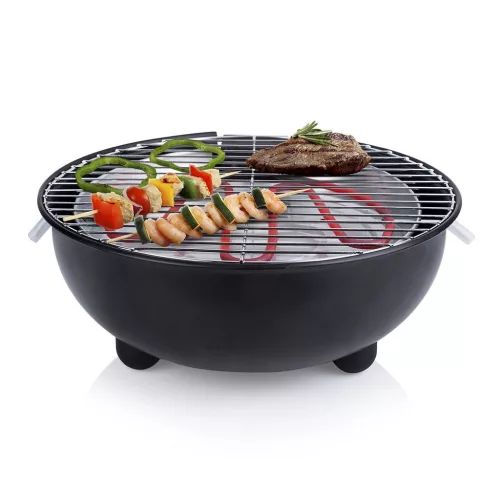 Tristar BQ-2880 Elektromos Grillsütő, 1250W, 4 Személyes, Mosogatógépben Tisztítható Rács, Ideális Erkélyre és Kempingre, Fekete