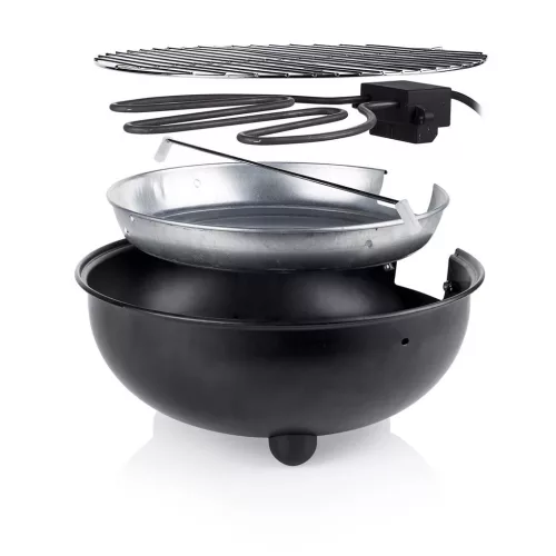 Tristar BQ-2880 Elektromos Grillsütő, 1250W, 4 Személyes, Mosogatógépben Tisztítható Rács, Ideális Erkélyre és Kempingre, Fekete