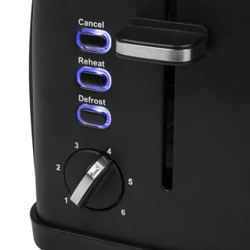   Princess 142399 Black Steel Kenyérpirító, 950W, 6 Pirítási Fokozat, Kivehető Morzsatálca, 25. Évfordulós Kiadás, Fekete