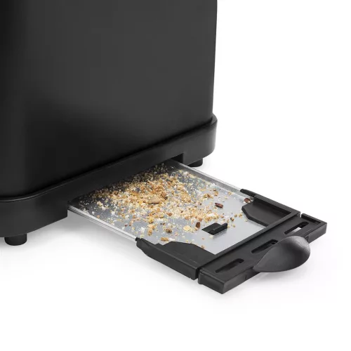 Princess 142399 Black Steel Kenyérpirító, 950W, 6 Pirítási Fokozat, Kivehető Morzsatálca, 25. Évfordulós Kiadás, Fekete