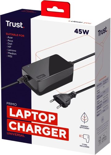 Trust 45W Univerzális Laptop Töltő Fekete