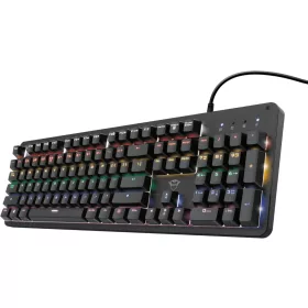   Trust Gaming GXT 863 Mazz Mechanikus Billentyűzet, Outemu Red Lineáris Kapcsolók, N-Key Rollover, Játék Mód, RGB Háttérvilágítás, USB, Fekete, Olasz QWERTY