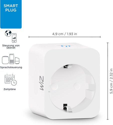 WiZ Smart Plug okos konnektor fehér, WiFi vezérlés, 1 kimenet