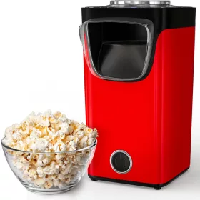   Gadgy Popcorn Gép, Édes és Sós Popcorn Készítő, 1100W, 3 Perces Popcorn, 60g 0.12L Kapacitás, Tapadásmentes, Piros