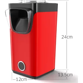   Gadgy Popcorn Gép, Édes és Sós Popcorn Készítő, 1100W, 3 Perces Popcorn, 60g 0.12L Kapacitás, Tapadásmentes, Piros