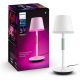 Philips Hue Go hordozható asztali lámpa, színváltós LED, fehér