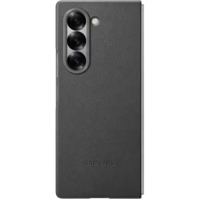   Samsung Galaxy Z Fold6 Kindsuit Műbőr Tok, Polikarbonát, Poliuretán, Merev Hátlap, Puha Belső Réteg, Vékony Profil, Egyszínű, Szürke