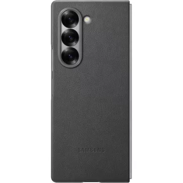   Samsung Galaxy Z Fold6 Kindsuit Műbőr Tok, Polikarbonát, Poliuretán, Merev Hátlap, Puha Belső Réteg, Vékony Profil, Egyszínű, Szürke