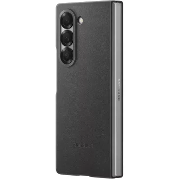   Samsung Galaxy Z Fold6 Kindsuit Műbőr Tok, Polikarbonát, Poliuretán, Merev Hátlap, Puha Belső Réteg, Vékony Profil, Egyszínű, Szürke