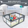 EveryKip 120 x 120 cm sötétszürke babajáróka légáteresztő hálóval és cipzáras ajtóval