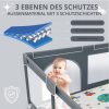 EveryKip 120 x 120 cm sötétszürke babajáróka légáteresztő hálóval és cipzáras ajtóval