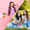 GUYUCOM Mini Karaoke Gép 2 Vezeték Nélküli Mikrofonnal és Színes Fényekkel