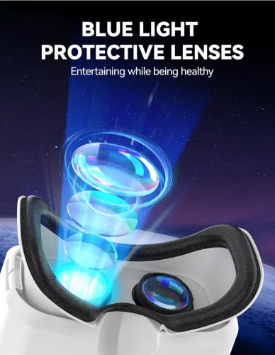TECKNET VR Headset Telefonhoz - 3D Virtuális Valóság Szemüveg, 110° Látómező, Kékfény Védelemmel, Android Kompatibilis