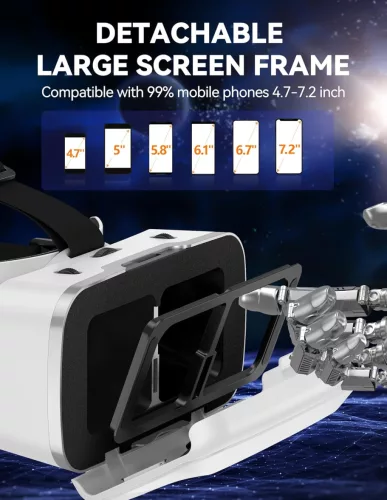 TECKNET VR Headset Telefonhoz - 3D Virtuális Valóság Szemüveg, 110° Látómező, Kékfény Védelemmel, Android Kompatibilis
