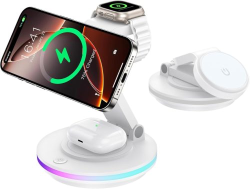 RoRoSkin 3 az 1-ben Mag Safe Töltőállomás Apple Watch és iPhone számára