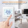 Bordeag Digitális Hőmérséklet Szabályzó Termosztát, Programozható Falra Szerelhető, Fehér, AC85-230V, 16A, 0-100°C Hőmérséklet Tartomány, 3m padlófűtés érzékelővel