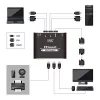 TESmart VKS0201C10-BK KVM Switch, 2 Port, USB, VGA, 1080P, Hotkey Váltás, Előlapi Gomb, USB 2.0 Megosztás, IP54, Alumínium, Fekete