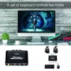 TESmart VKS0201C10-BK KVM Switch, 2 Port, USB, VGA, 1080P, Hotkey Váltás, Előlapi Gomb, USB 2.0 Megosztás, IP54, Alumínium, Fekete