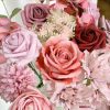 OrgMemory Selyemvirágok - Kombinált Malva Rózsaszín Rózsacsokor