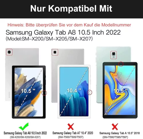 AVNICUD Samsung Tablet A8 Billentyűzetes Tablet Tok - Német QWERTZ