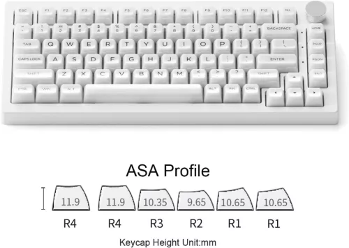 Akko 5075B Plus 75% Fehér Áttetsző Mechanikus Billentyűzet RGB Világítással