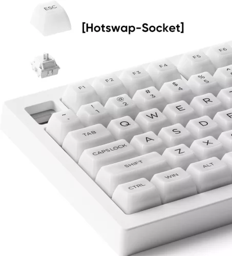 Akko 5075B Plus 75% Fehér Áttetsző Mechanikus Billentyűzet RGB Világítással
