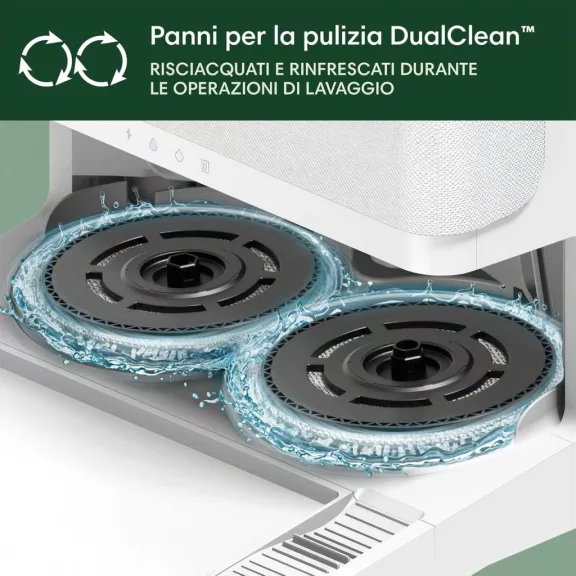 iRobot Roomba Plus 505 Combo Robotporszívó És Felmosó, AutoWash Dock, 7000 Pa Szívóerő, DualClean Mop, SmartScrub, ClearView Pro LiDAR, HEPA Szűrő, Fehér