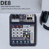 Depusheng DE8 Hordozható 8-csatornás DJ Mixer USB-vel és Bluetooth-szal