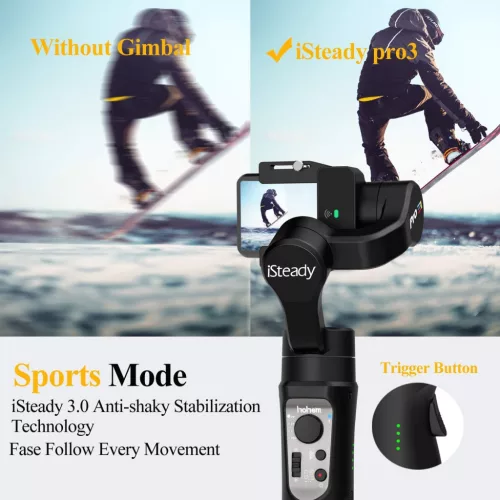 hohem iSteady Pro 3 GoPro Gimbal Stabilizátor 3-tengelyes, IPX4 Vízálló