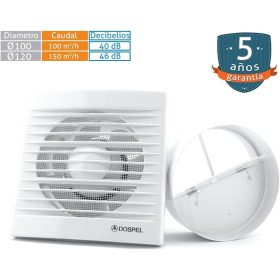   Dospel STYL Fali Fürdőszobai Ventilátor 120mm, Fehér, 230V, 15-17W, IPX4 Védelem, Csendes Működés, 100-150 m³/óra, 34-49 Pa Statikus Nyomás