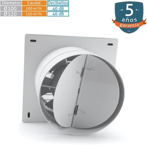 Dospel STYL Fali Fürdőszobai Ventilátor 120mm, Fehér, 230V, 15-17W, IPX4 Védelem, Csendes Működés, 100-150 m³/óra, 34-49 Pa Statikus Nyomás