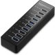 Amazon Basics USB-A 3.1 10-Portos USB Hub 65W Adapterrel - Fekete