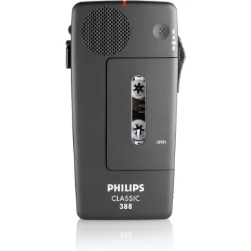   Philips LFH0388 Pocket Memo Diktafon, Analóg, Mini Kazetta, Mono, Beépített Mikrofon, Csúszókapcsolós Szerkesztés, Hangaktiválás, Fekete