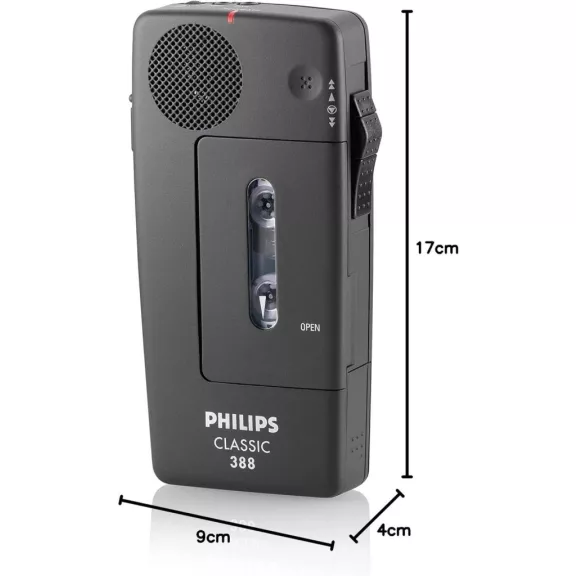 Philips LFH0388 Pocket Memo Diktafon, Analóg, Mini Kazetta, Mono, Beépített Mikrofon, Csúszókapcsolós Szerkesztés, Hangaktiválás, Fekete Philips LFH0388 Pocket Memo Diktafon, Analóg, Mini Kazetta, Mono, Beépített Mikrofon, Csúszókapcsolós Szerkesztés, Hangaktiválás, Fekete