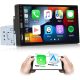 CAMECHO 1 DIN Autórádió 7 Hüvelykes Érintőkijelzővel és Vezeték Nélküli Carplay/Android Autóval
