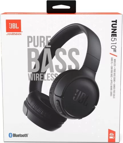 JBL Tune 510BT - Bluetooth fejhallgató, 40 órás üzemidővel, fekete