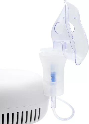 Pic Solution AirCube2 Silent Piston Aerosol Terápiás Készülék, Gyors Porlasztás, Csendes Kompresszor, Felnőtt és Gyermek Maszk, Szájcsutora, Orrcsipesz, Légszűrő, Fehér