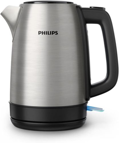 Philips Daily Inox Vízforraló 1,7L - 2200W, Gyorsforralás, 360°-os Vezeték Nélküli Alap, Tavaszfedéllel, Vízkőszűrővel