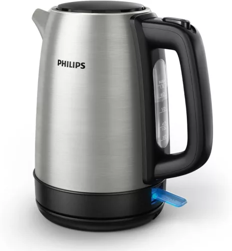 Philips Daily Inox Vízforraló 1,7L - 2200W, Gyorsforralás, 360°-os Vezeték Nélküli Alap, Tavaszfedéllel, Vízkőszűrővel