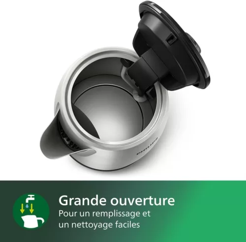 Philips Daily Inox Vízforraló 1,7L - 2200W, Gyorsforralás, 360°-os Vezeték Nélküli Alap, Tavaszfedéllel, Vízkőszűrővel