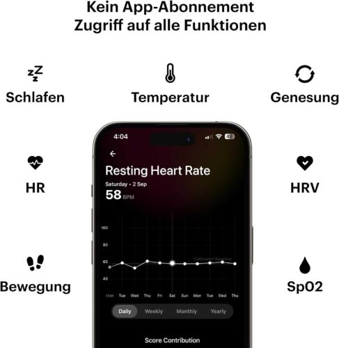 ULTRAHUMAN Ring Air Smart Gyűrű, Titanium, 9-es méret, Bluetooth, Proprietary Operating System, 0.5 MB Tárhely, Lítiumion Akkumulátor, 1 Db, Unisex Felnőtt, Minimalista Stílus